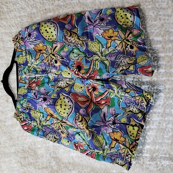 Vintage Esprit Antigua high rise tropical cotton shorts medium - Picture 1 of 11